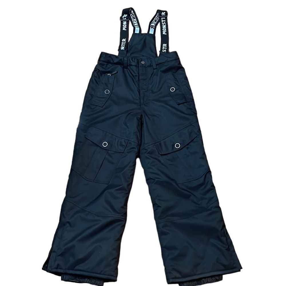 Youth Monster Size 10 Snow Pants Winter Snowboard Removable Suspenders